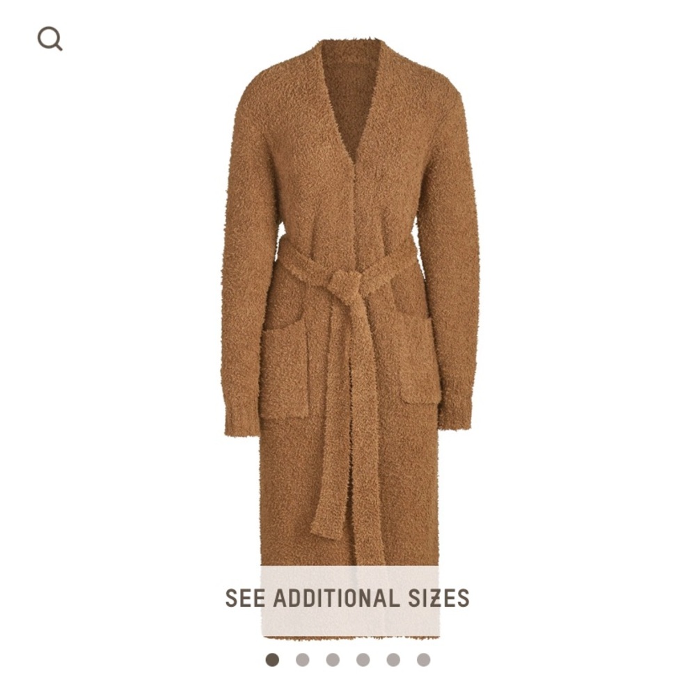 SKIMS COZY KNIT ROBE -LONG IN CAMEL